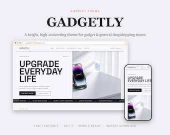 Dropshipping Shopify Theme, Gadget General Store Template, High Converting AliExpress Ready OS 2.0 Website, Instant Download