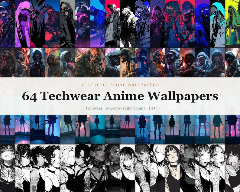 Techwear Anime Wallpapers bundle