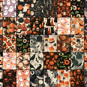Vintage Halloween Patterns digital paper bundle