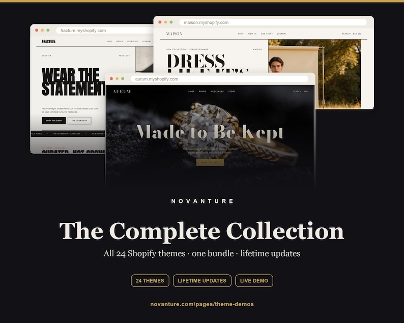 Novanture Complete Collection 24 Shopify themes bundle