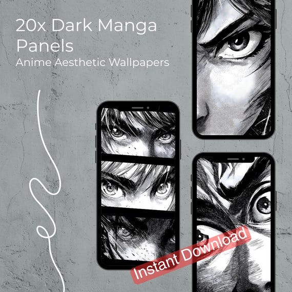 iPhone Wallpaper Dark Manga Panel Anime Eyes Phone Background Bundle D