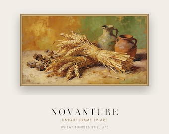 Frame TV Art Samsung Wheat Bundles Rustic Farmhouse Still Life Vintage Warm