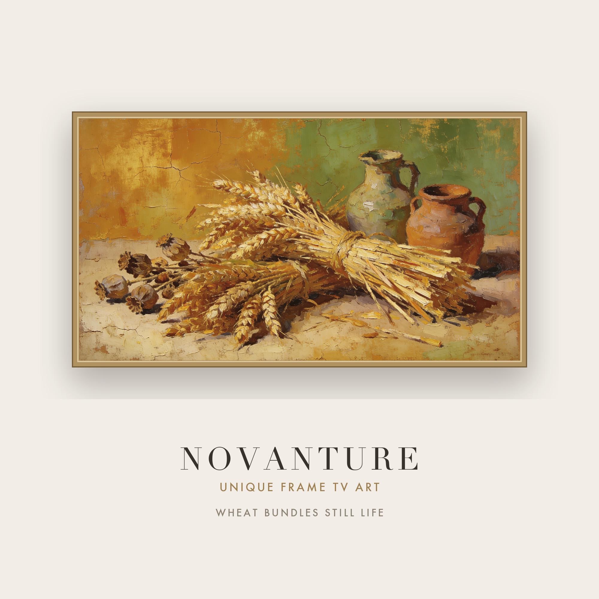 Frame TV Art Samsung Wheat Bundles Rustic Farmhouse Still Life Vintage Warm