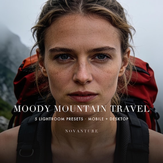 Moody Mountain Lightroom Presets Bundle, Cinematic Travel Photography 