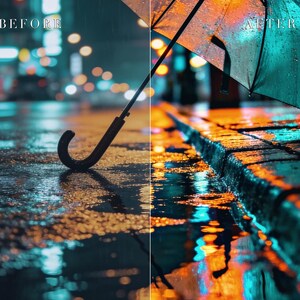 Rainy Streets Lightroom Presets Bundle, 6 Mobile & Desktop Presets, Cinematic Photo Filter, Instagram Blogger Aesthetic (Instant Download) image 4