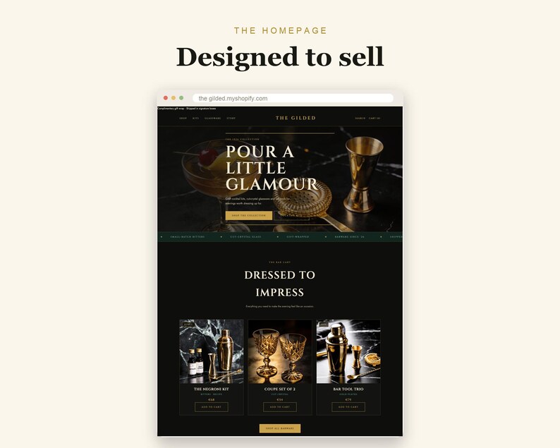 The Gilded Shopify theme