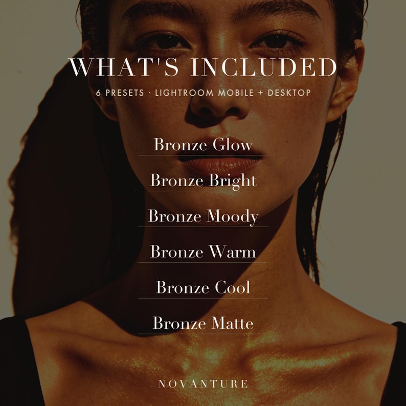 Bronze Goddess Lightroom Presets, 6er-Bundle, Mobil/Desktop (Sofort-Download) Bild 2