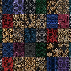 Gothic Damask Baroque Patterns digital paper bundle