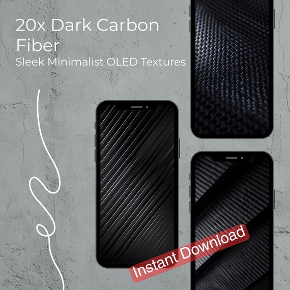 iPhone Wallpaper Bundle Dark Carbon Fiber Sleek Minimalist OLED Backgr