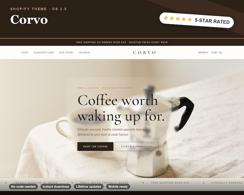 Corvo Shopify theme