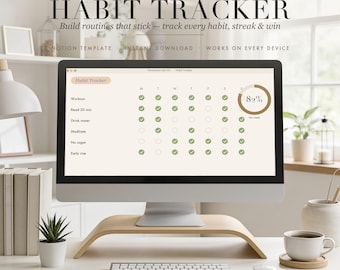 Habit Tracker Notion Template, Everything you need to build habits, Aesthetic Digital Planner, Instant Download