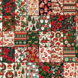 Cozy Christmas Patterns digital paper bundle