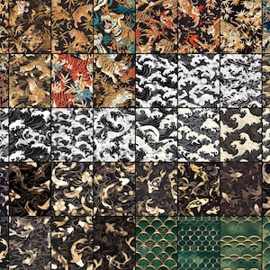 Japanese seamless digital paper bundle