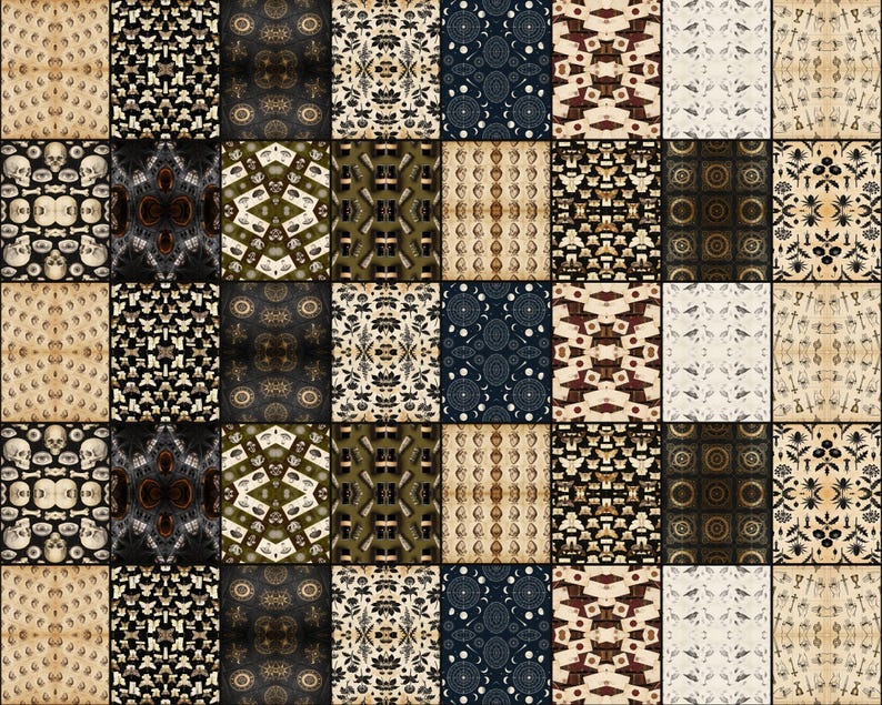 Dark Academia Patterns digital paper bundle