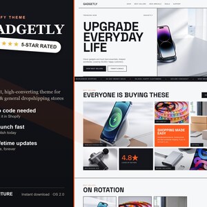 Dropshipping Shopify Theme, Gadget General Store Template, High Converting AliExpress Ready OS 2.0 Website, Instant Download