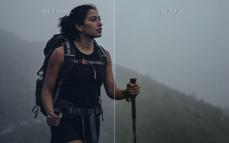 Bundel met Lightroom-presets voor sfeervolle berglandschappen, cinematische reisfotografie (mobiel/desktop) afbeelding 7