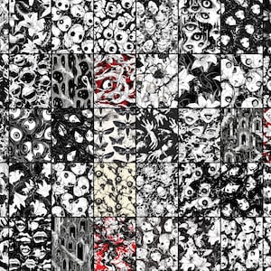 Gothic Horror Manga Patterns digital paper bundle