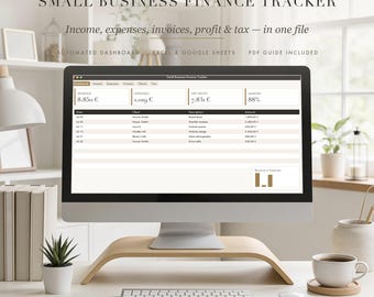 Small Business Finance Tracker Google Sheets Excel Template Bookkeeping Digital Download