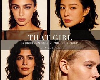 That Girl Lightroom Presets Bundle, 6 Mobile Desktop Filters (Instant Download)