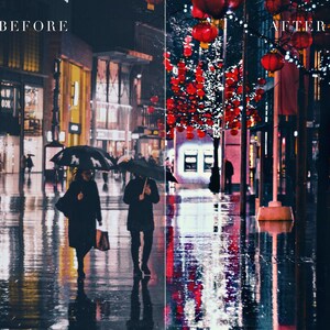 Rainy Streets Lightroom Presets Bundle, 6 Mobile & Desktop Presets, Cinematic Photo Filter, Instagram Blogger Aesthetic (Instant Download) image 7
