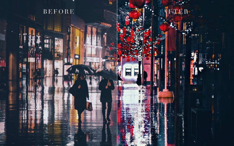 Rainy Streets Lightroom Presets Bundle, 6 Mobile & Desktop Presets, Cinematic Photo Filter, Instagram Blogger Aesthetic (Instant Download) image 7