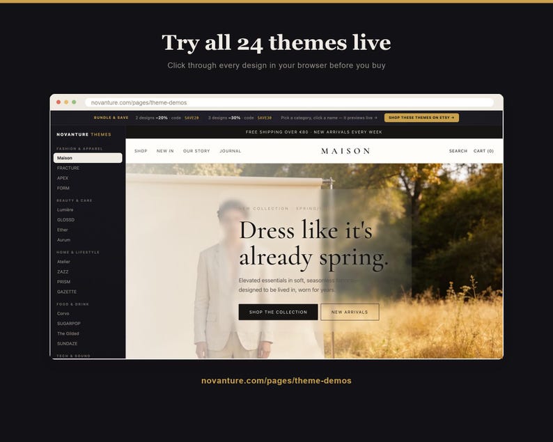 Novanture Complete Collection 24 Shopify themes bundle