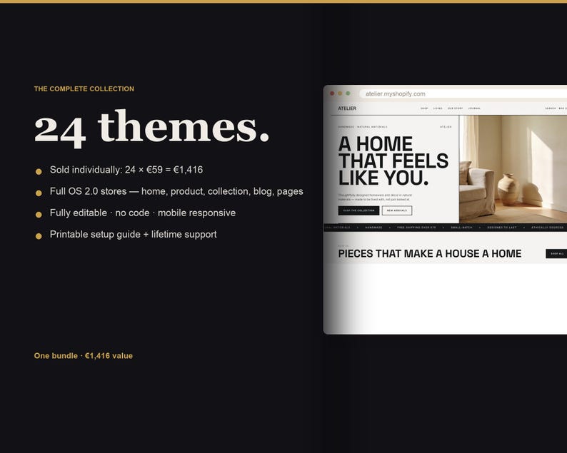 Novanture Complete Collection 24 Shopify themes bundle