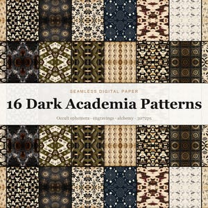 Dark Academia Patterns digital paper bundle