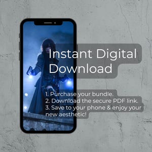 Tactical Goth Waifu Anime iPhone Wallpapers (Digital Download) image 4