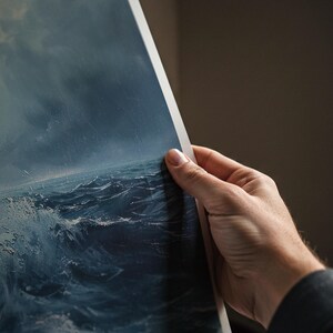 Dark Moody Seascape Wall Art Print, Stormy Ocean Digital Download (Digital Download) image 2