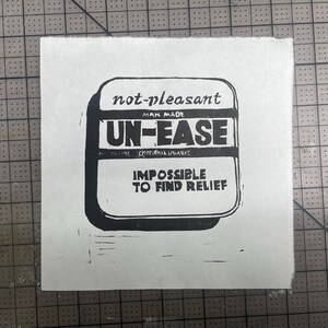 Hand Pulled Linocut Print: Unease - Signed Original Art