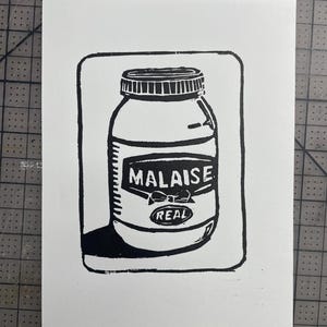 Malaise | Hand Pulled Block Printed Original Art | Signed Original | Linocut |  | Handmade