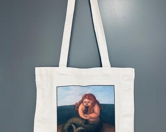 Mermaid My Original artwork printed on Lightweight Cotton Canvas Tote Bag