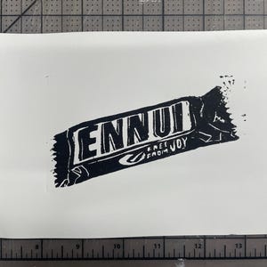 Ennui | Hand Pulled Block Printed Original Art | Signed Original | Linocut |  | Handmade