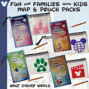 Fun For Families With Kids Disney Map Pack | Official CURRENT Disney World Maps | Water Resistant Zipper Pouch | Park Trip Planning for Kids