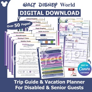 Disney Disabled & Seniors Trip Guide and Planner Bundle | Mobility Accessibility | Canva Customizable | Instant Download PDF | WDW Planning