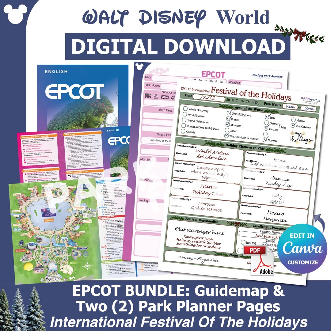 Epcot Guide.pdf EPCOT BUNDLE: Newest Map, Customizable Park and Festival of the ...