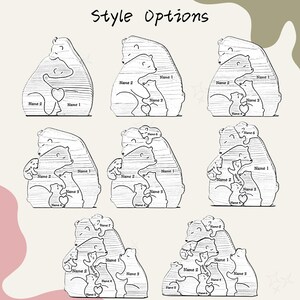 Custom Engraved Wooden Bear Family Puzzle, Personalized Family Keepsake Gift for Dad Grandpa, Anniversary Gifts for Him, Father's Day Gifts image 10