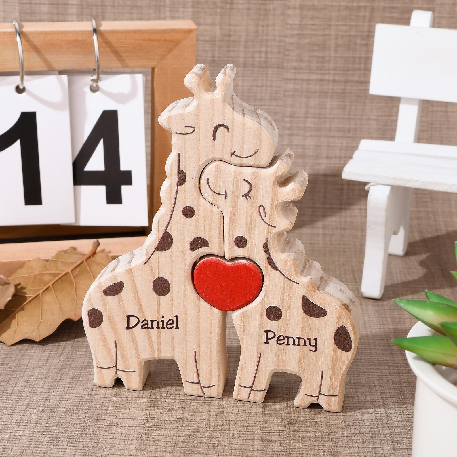 Couple in Love Giraffe Puzzle