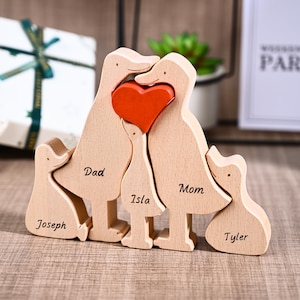 Custom Wooden Duck Family Puzzle, Duck Family Figurines, Family Name Keepsake Gift for Parents, Birthday Anniversary Gifts, Baby Room Decor