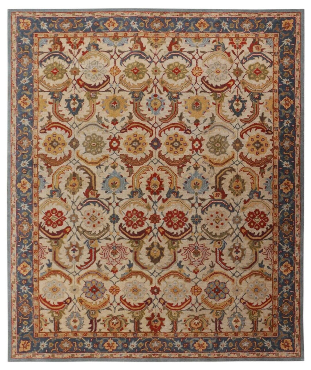 Boho Hand-tufted Rug– Antique Style Premium Wool Rug, Living Room Rug ...
