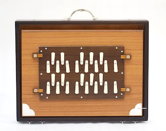 Handmade 26-Keys Shrutibox - Large Double Octave Shrutibox - Natural Teak Wood _ Two Ocatve _ High Quality Brass Reeds _ Multi-Fold Bellow