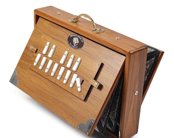 Mini Shruti Box – 13 Notes Single Octave | Teak Wood | Portable Meditation & Vocal Practice Drone | Carry Bag Included