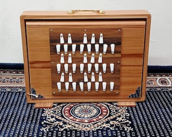 36 Notes Large Shrutibox - 3 octave Shrutibox | Natural Finish with White Notes