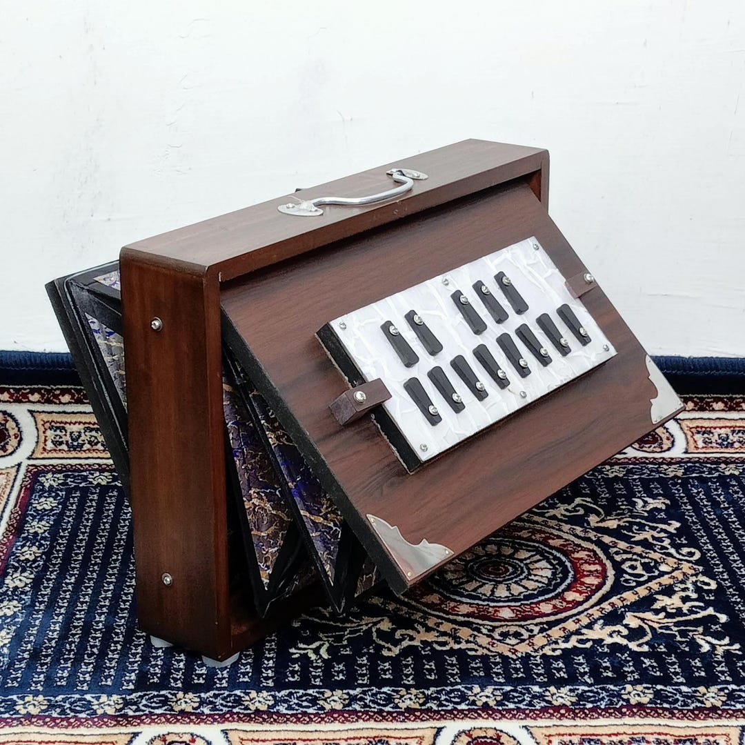 Shruti Box | 13-note Medium Shruti Box – White Reed Board, Black Keys ...