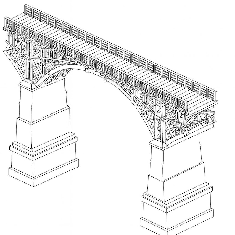 Bridge Drawing Parallel TIMBER BRIDGES - Plans to Make Trestle, Girder and Trussed Railway ...