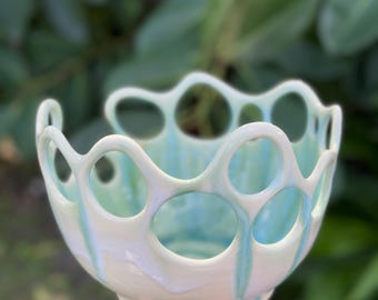 Large Bermuda Blue Octopus Yarn Bowl