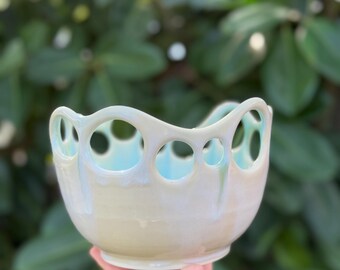 Large Bermuda Blue Octopus Yarn Bowl