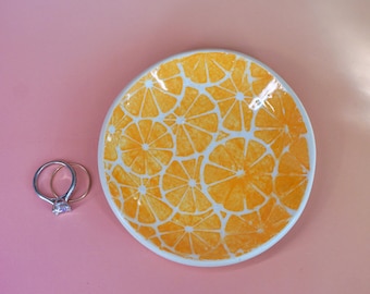 Citrus Orange Catch All Fruit Dish Wedding Ring Holder