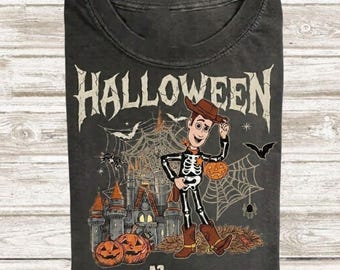 Vintage Disney Pixar Toy Story Halloween Comfort Colors Shirt, Buzz Woody Jessie Rex Shirt, Toy Story Halloween Graphic Tee, WDW Trip